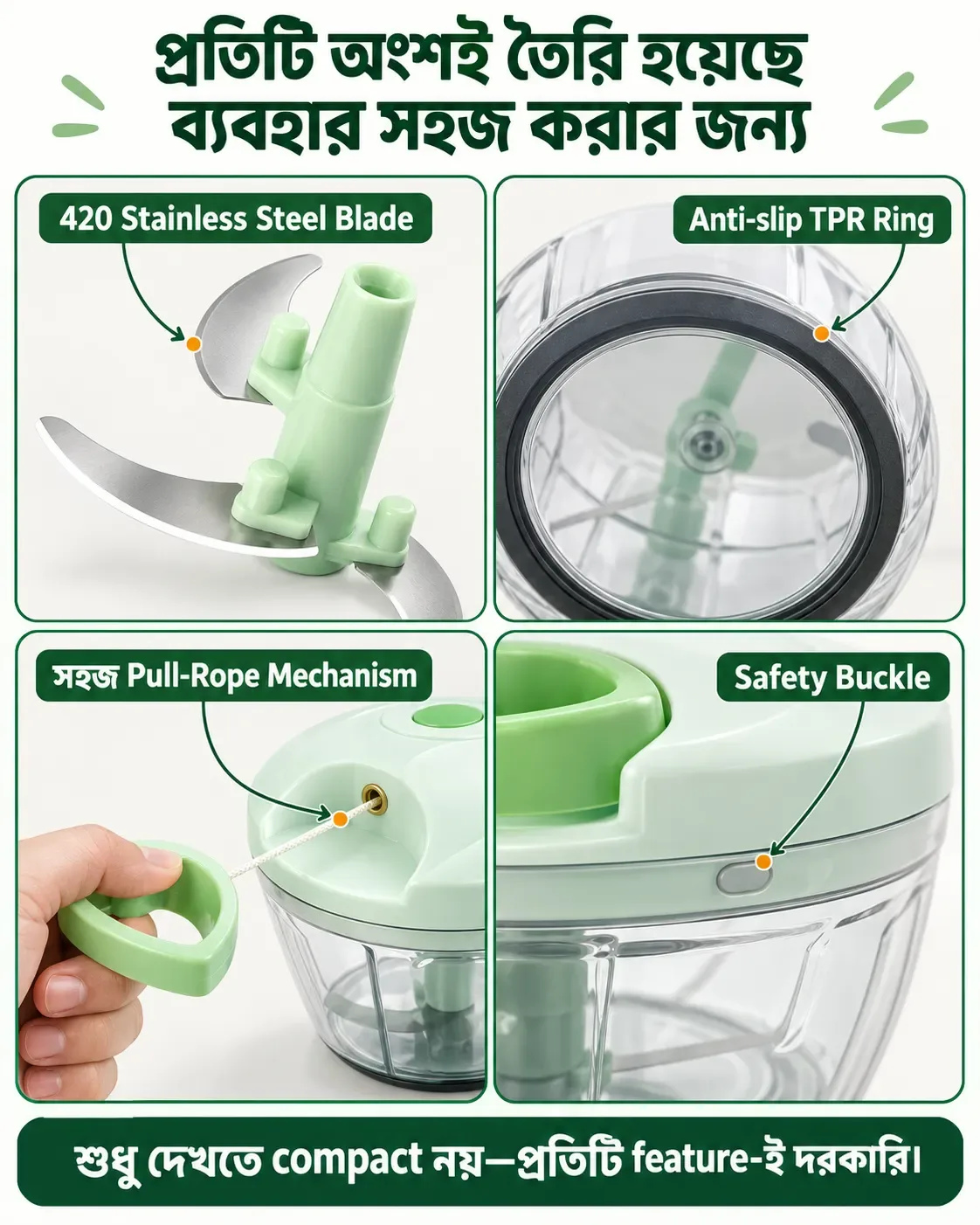 সহজে পরিষ্কারযোগ্য পার্টস
